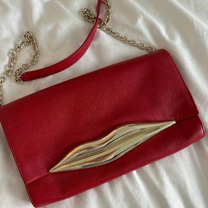 Diane Von Furstenberg Red Lips Chain Bag